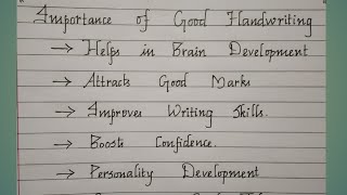 Handwriting Improvement Advantages